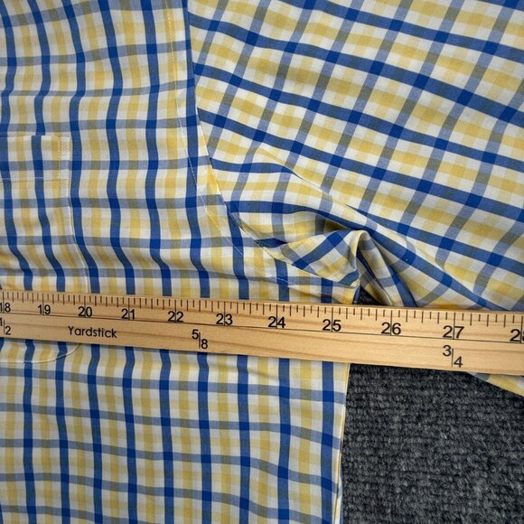 Brooks Brothers Non Iron Cotton Button Up Traditional Fit Large Yellow Blue - Picture 6 of 15